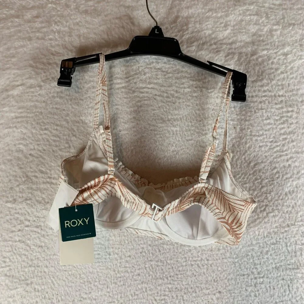 Roxy Juniors Printed Scoop Neck Underwired Bralette Bikini Swim Top Size S NWT‎